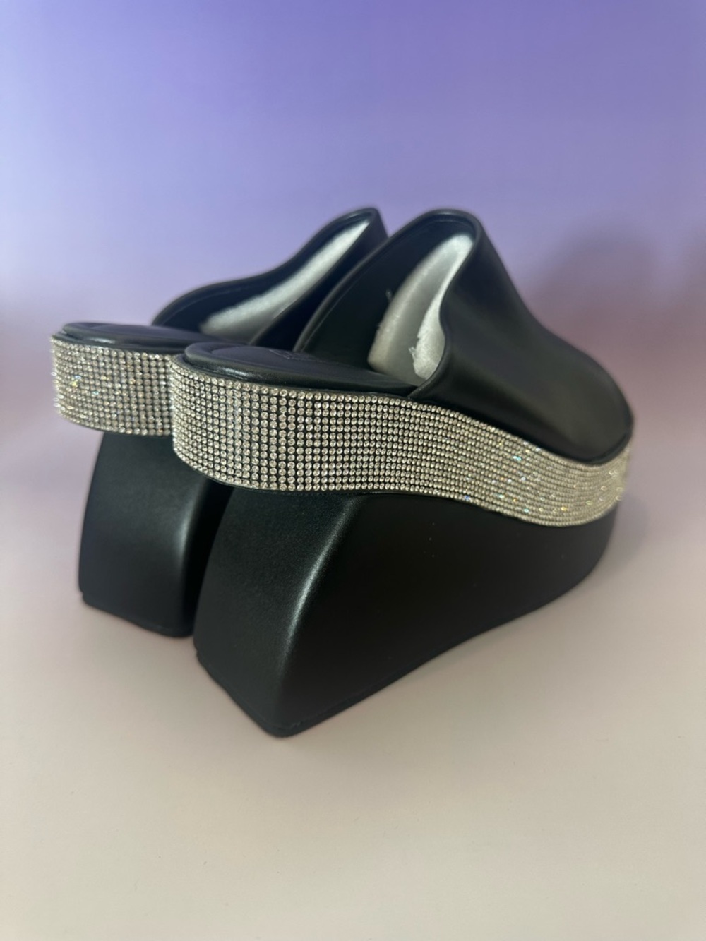Cape Robbin Black Platform Slide Sandals - Picture 2 of 6